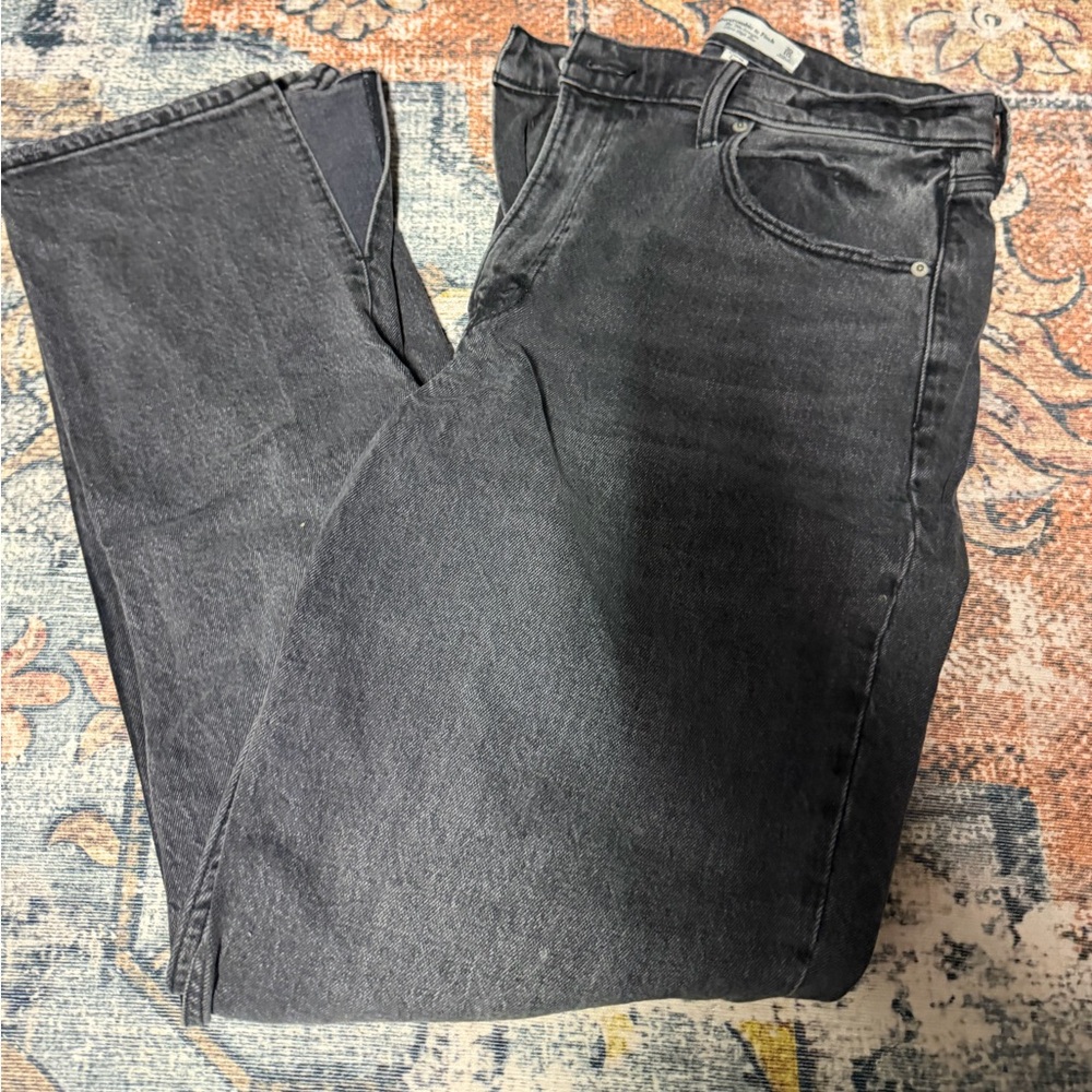 Abercrombie & Fitch Dark Gray Straight Jeans (Curve Love)